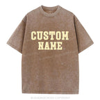 Custom Name Christian Puff Printed Washed T-Shirt
