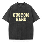 Custom Name Christian Puff Printed Washed T-Shirt