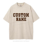 Custom Name Christian Puff Printed Washed T-Shirt