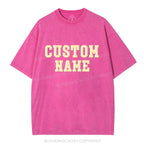Custom Name Christian Puff Printed Washed T-Shirt