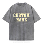 Custom Name Christian Puff Printed Washed T-Shirt
