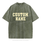 Custom Name Christian Puff Printed Washed T-Shirt