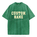 Custom Name Christian Puff Printed Washed T-Shirt