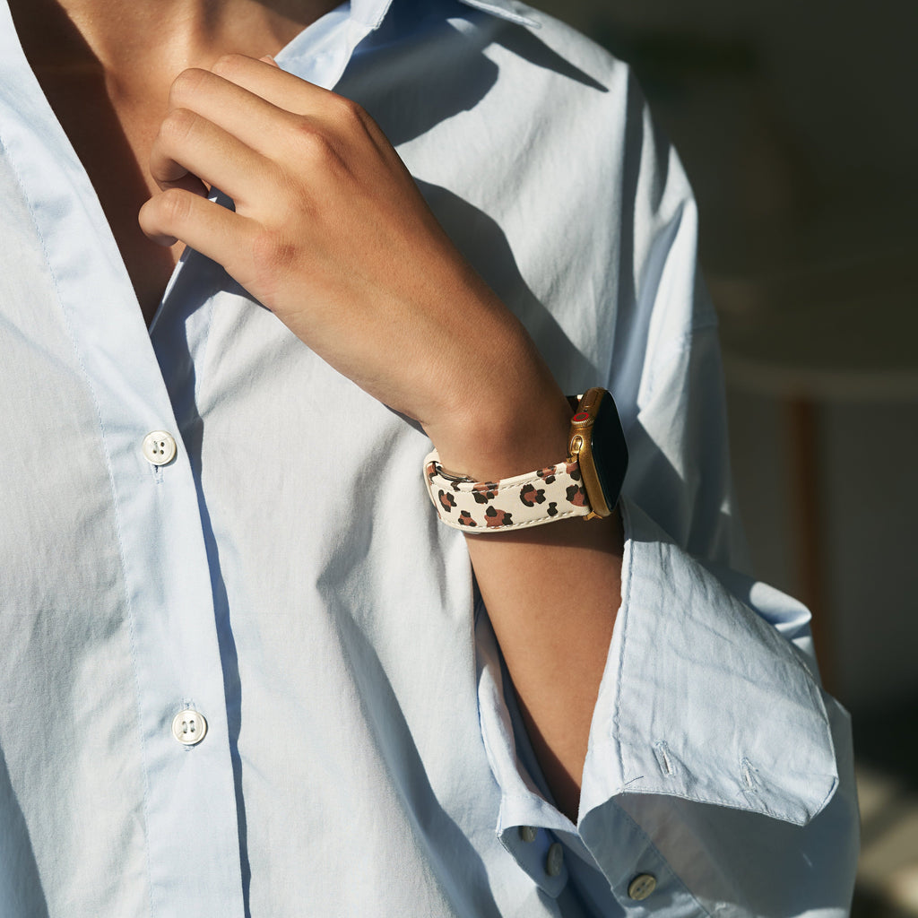 Leopard Print Leather Watch Band for Apple Watch