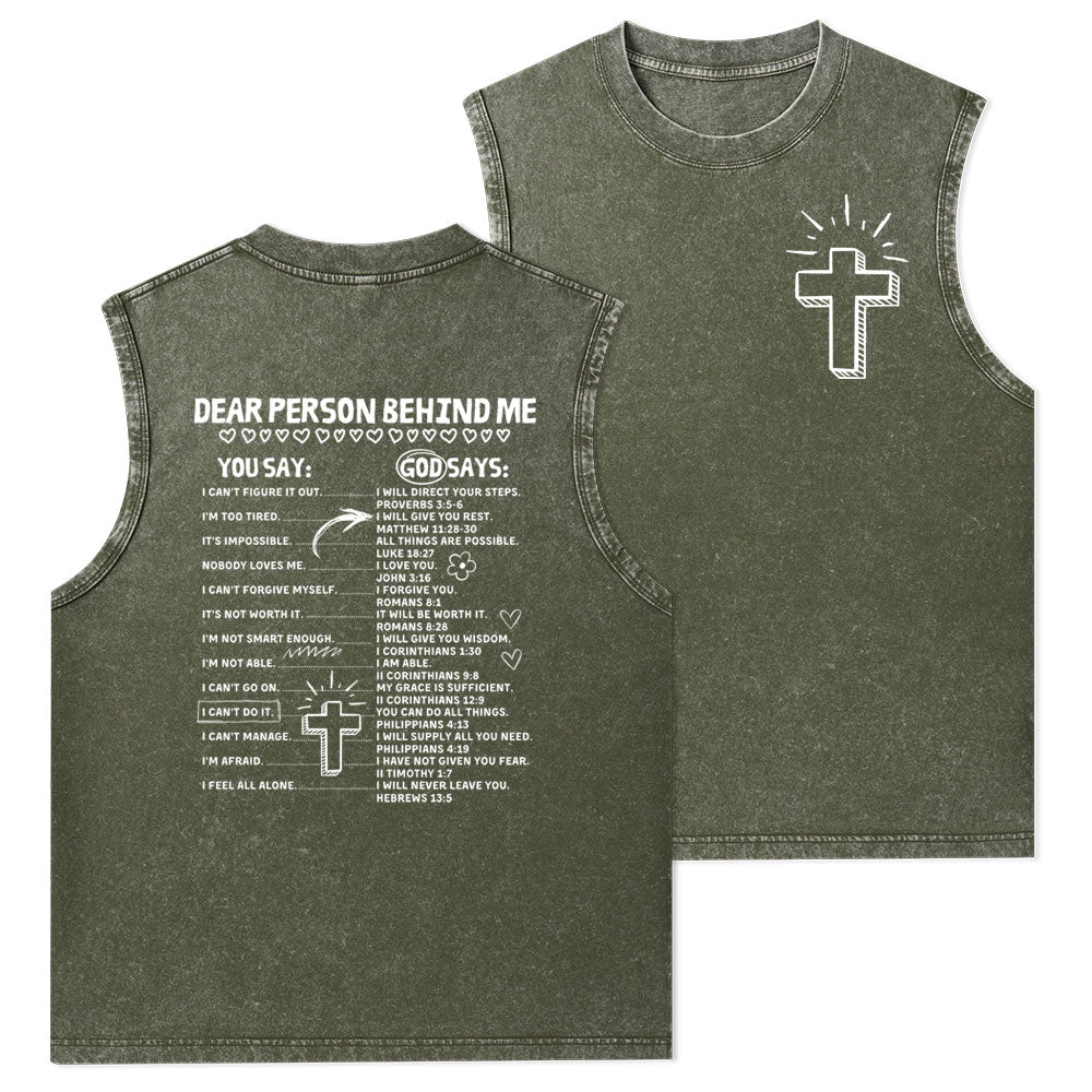Dear Person Behind Me Christian Washed Tank Top