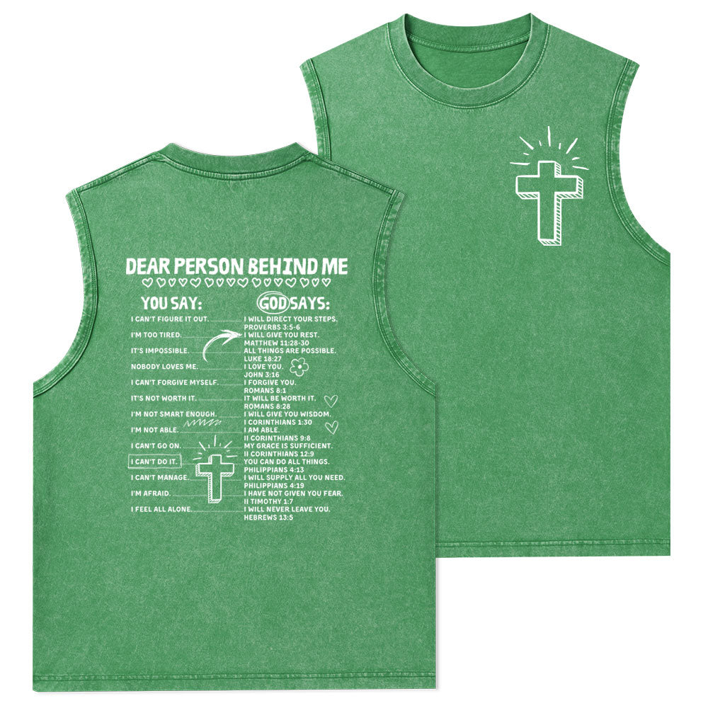 Dear Person Behind Me Christian Washed Tank Top