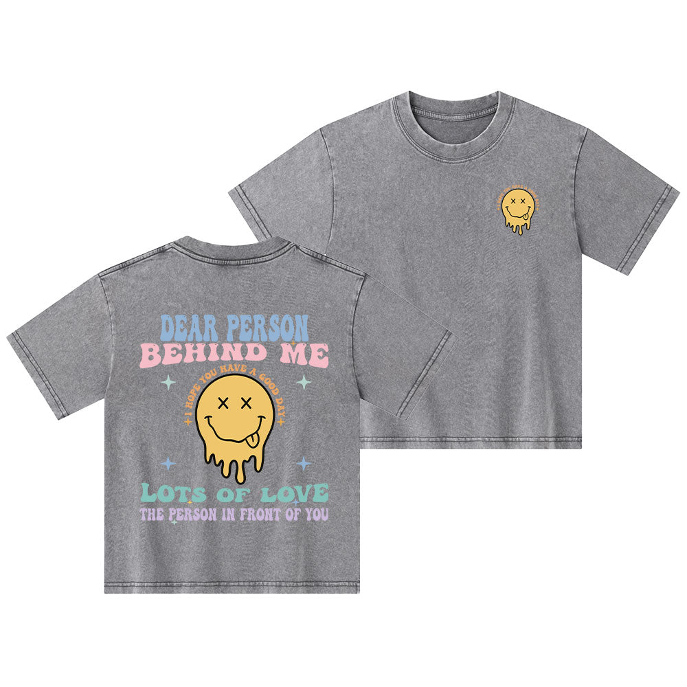 Dear Person Behind Me Christian Kid Washed T-Shirt