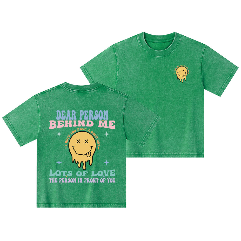 Dear Person Behind Me Christian Kid Washed T-Shirt