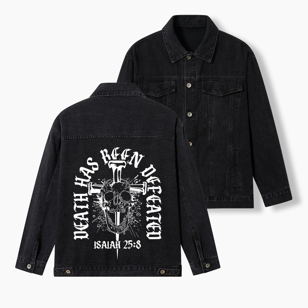 Death Has Been Defeated Christian Denim Jacket