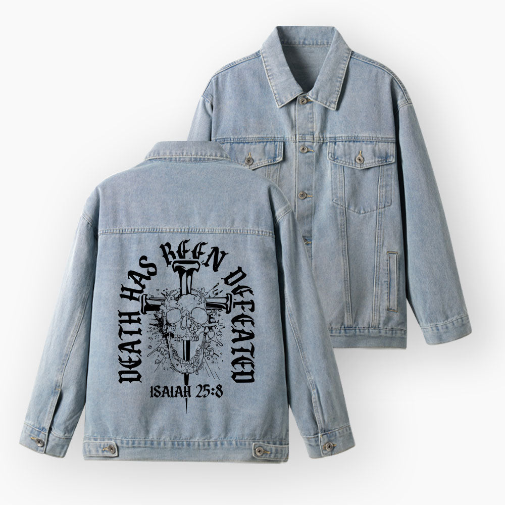 Death Has Been Defeated Christian Denim Jacket