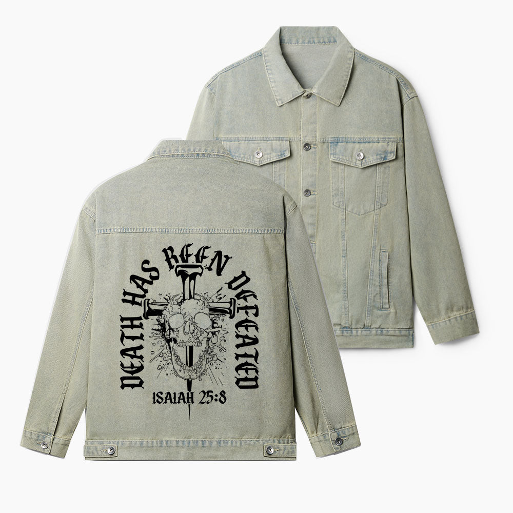 Death Has Been Defeated Christian Denim Jacket