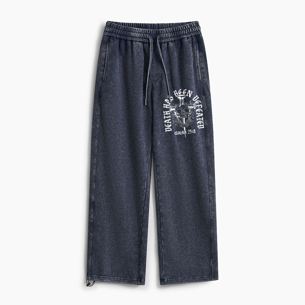 Death Has Been Defeated Christian Washed Sweatpants