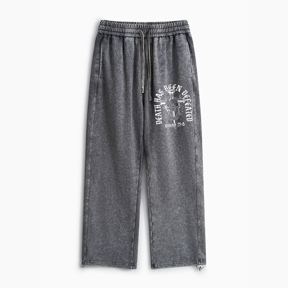 Death Has Been Defeated Christian Washed Sweatpants