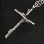 Membership Dried Wood Cross Christian Necklace