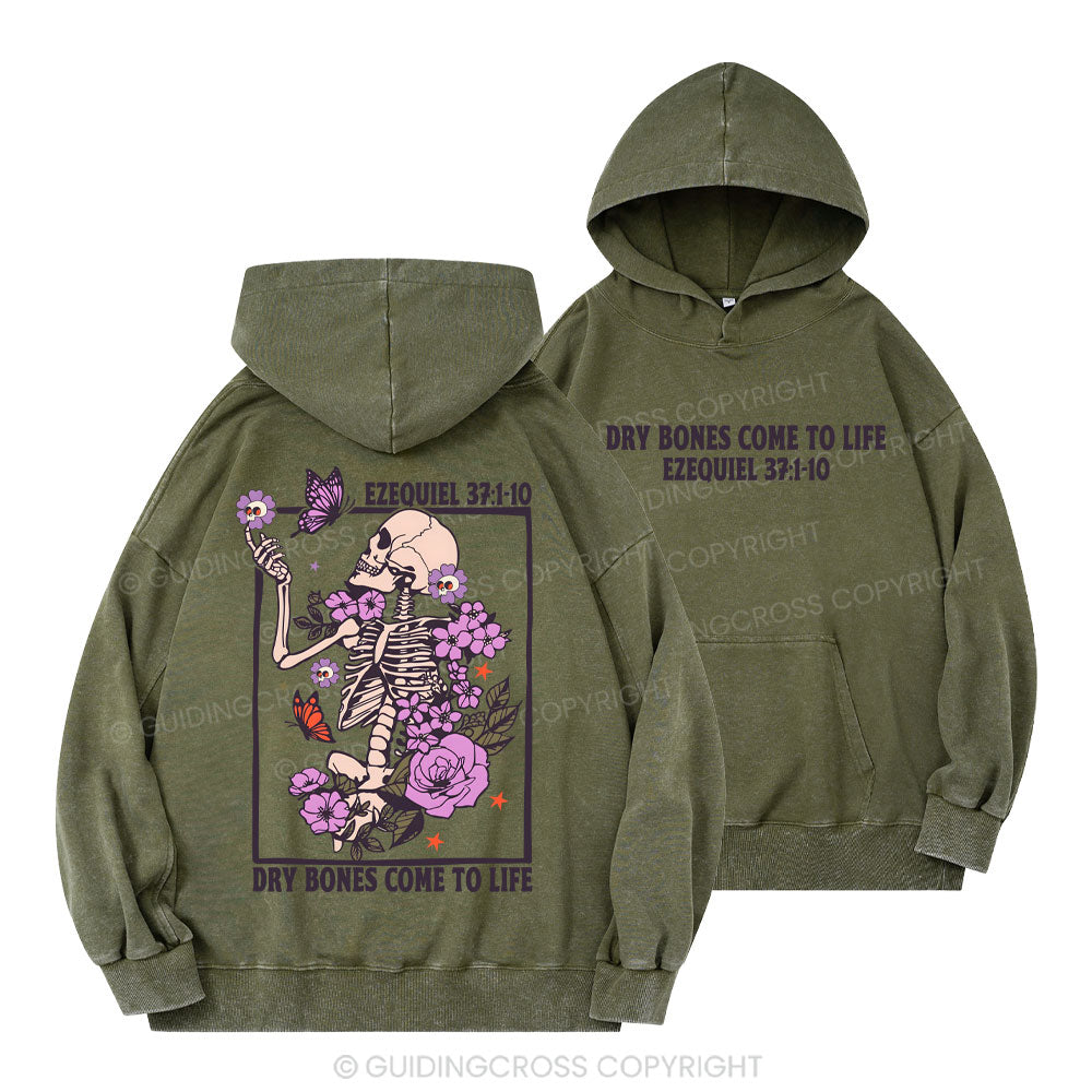 Dry Bones Come To Life Christian Washed Hoodie