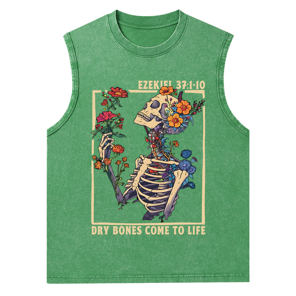 Dry Bones Come To Life Christian Washed Tank Top