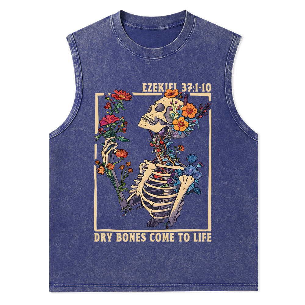 Dry Bones Come To Life Christian Washed Tank Top