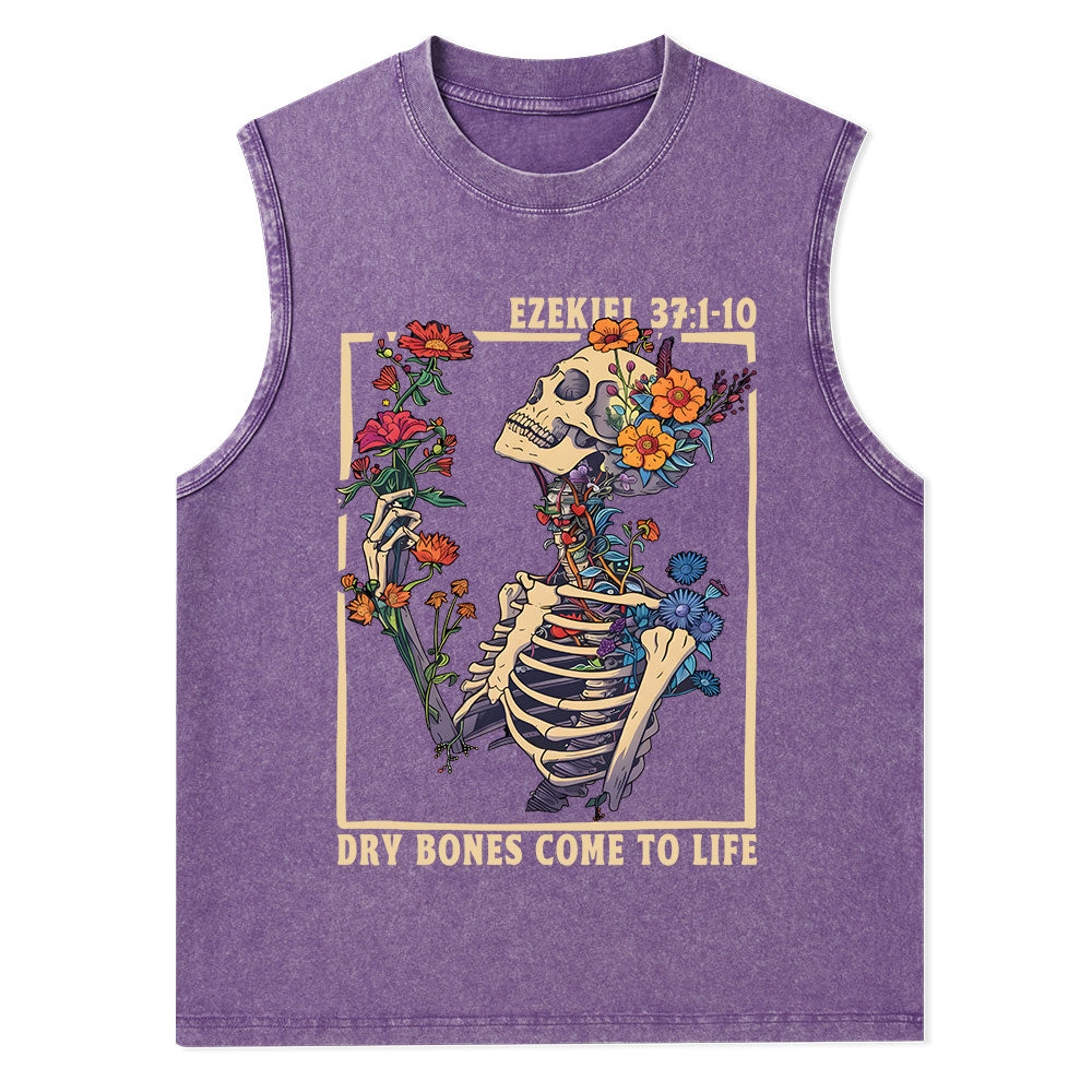 Dry Bones Come To Life Christian Washed Tank Top