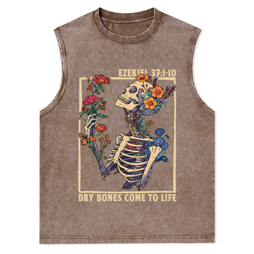 Dry Bones Come To Life Christian Washed Tank Top