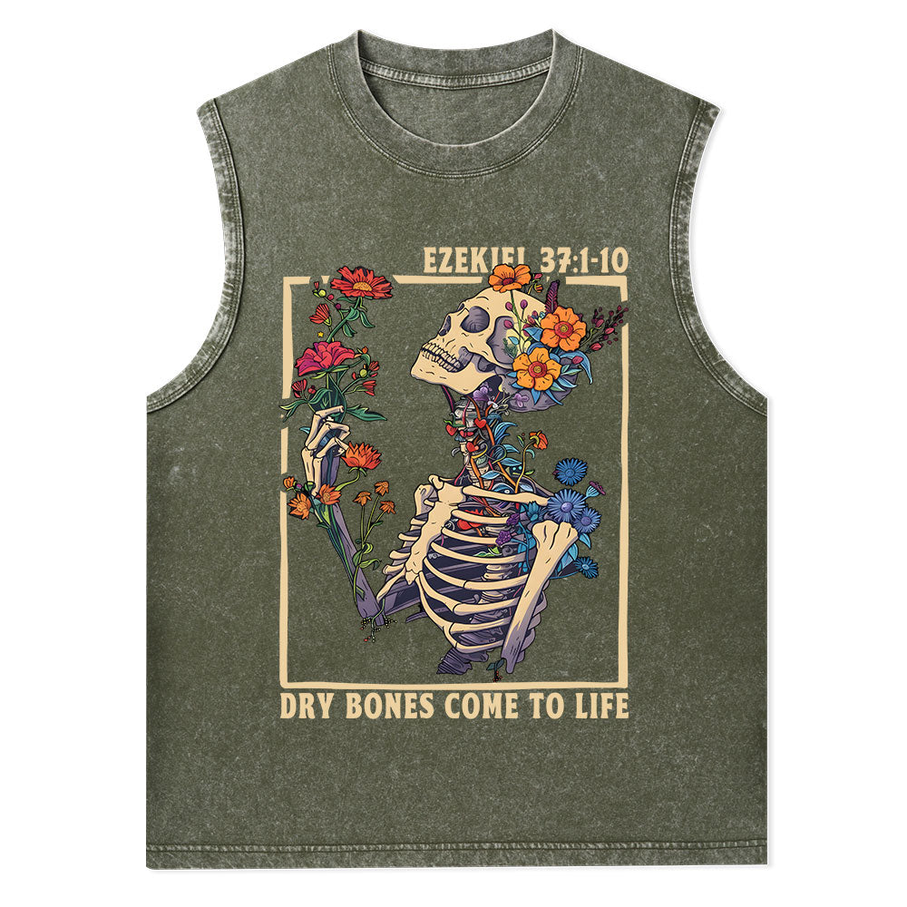 Dry Bones Come To Life Christian Washed Tank Top