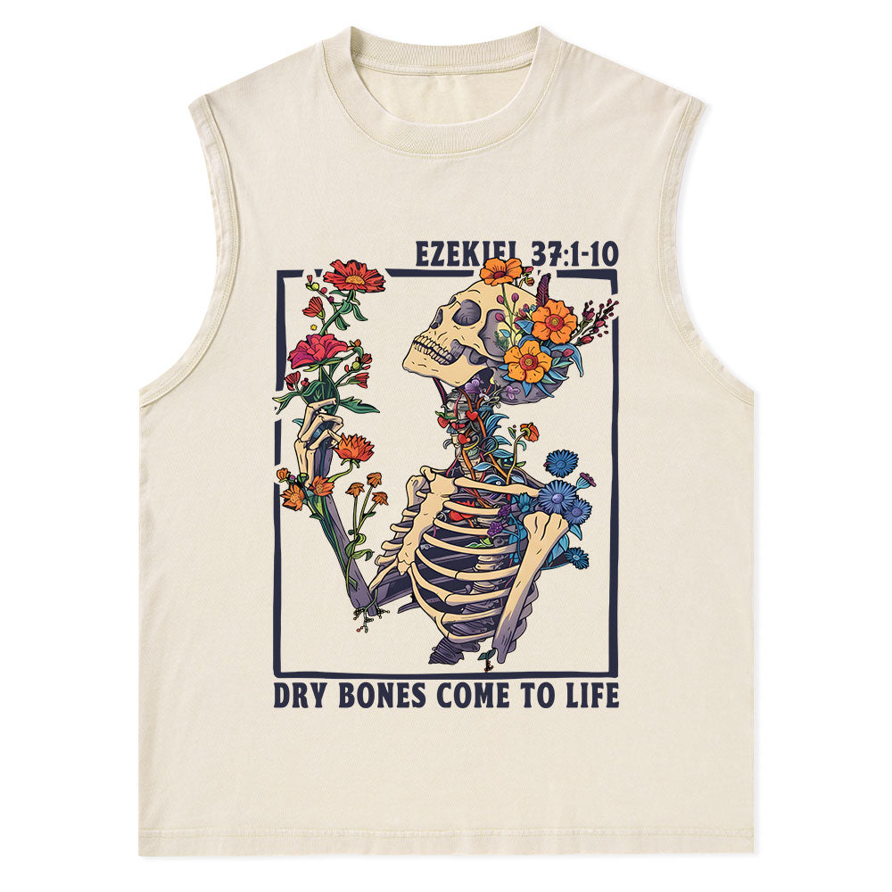 Dry Bones Come To Life Christian Washed Tank Top