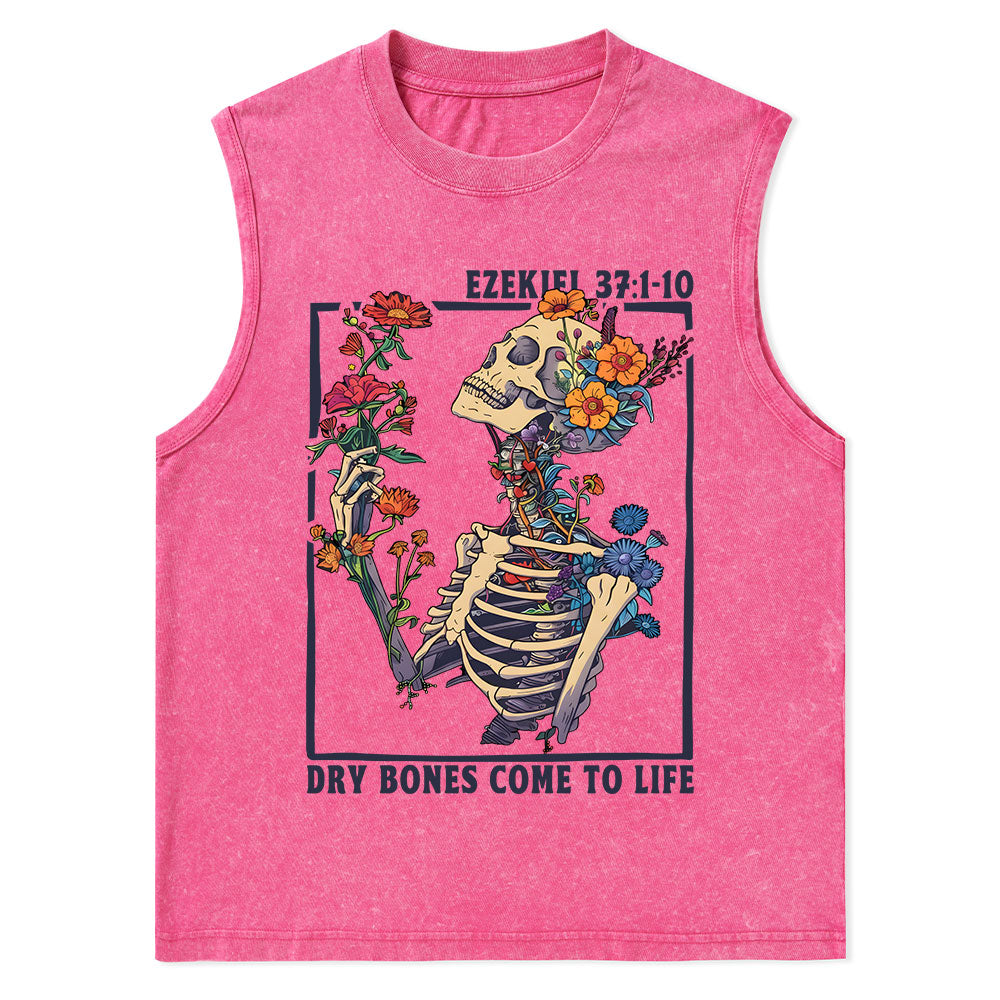 Dry Bones Come To Life Christian Washed Tank Top