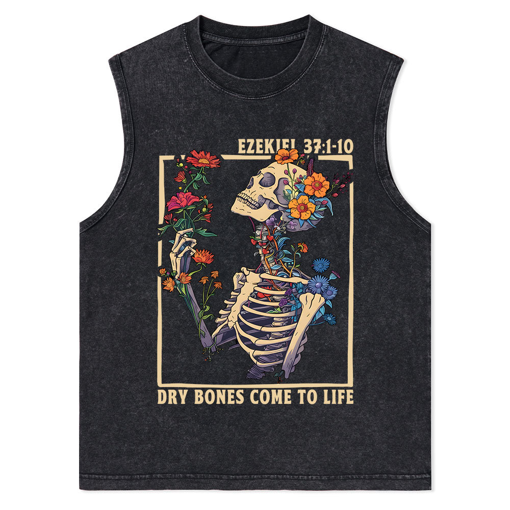 Dry Bones Come To Life Christian Washed Tank Top