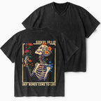 Dry Bones Come To Life Christian Washed V-Neck T-Shirt