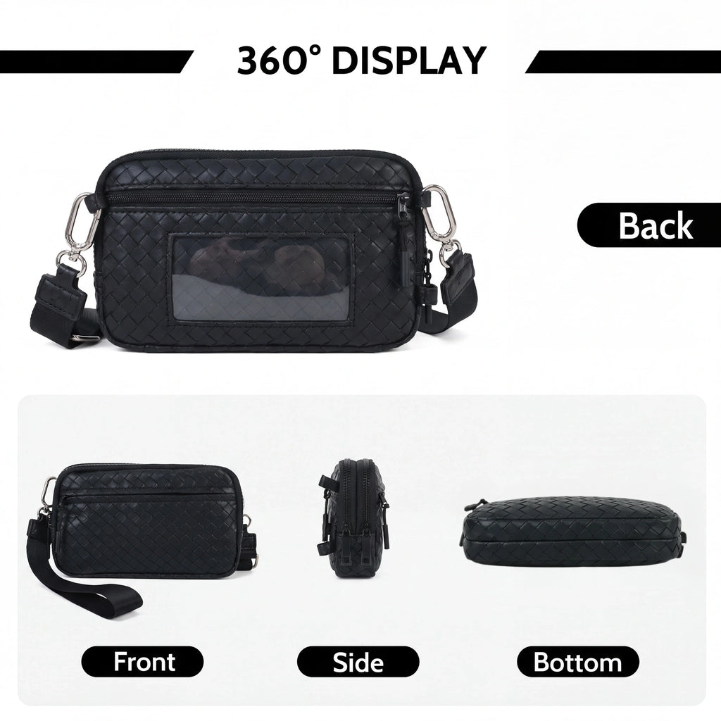 Statshy ¨C Woven Leather Crossbody Wallet