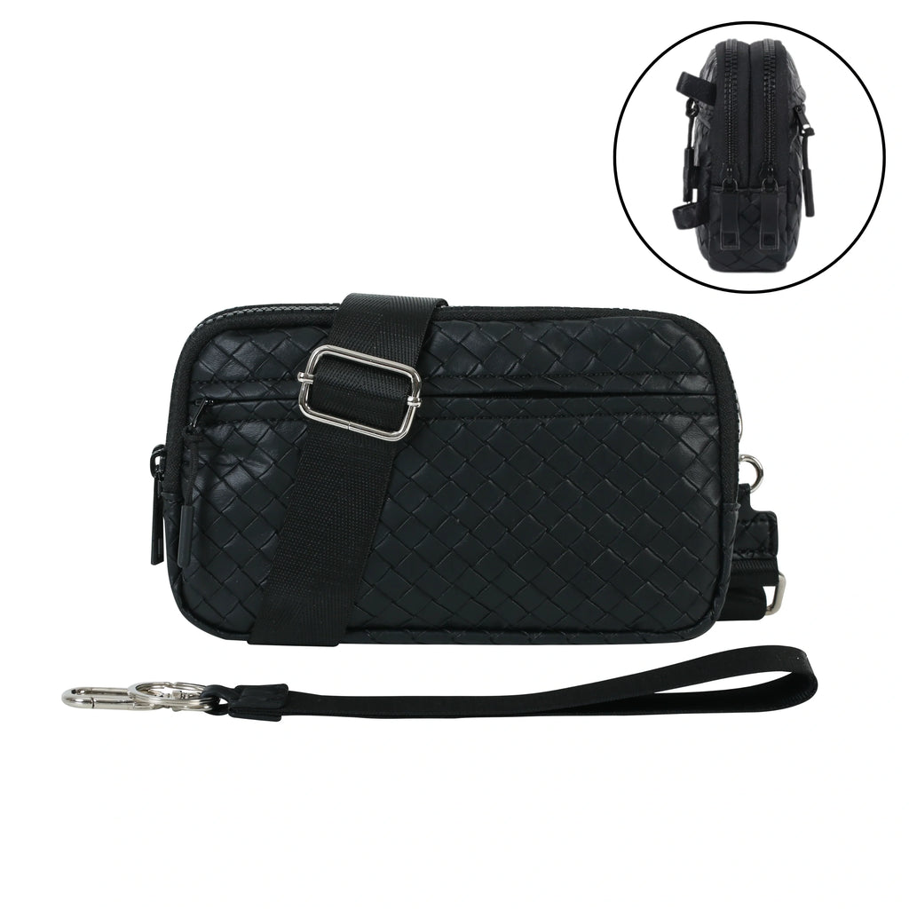 Statshy ¨C Woven Leather Crossbody Wallet
