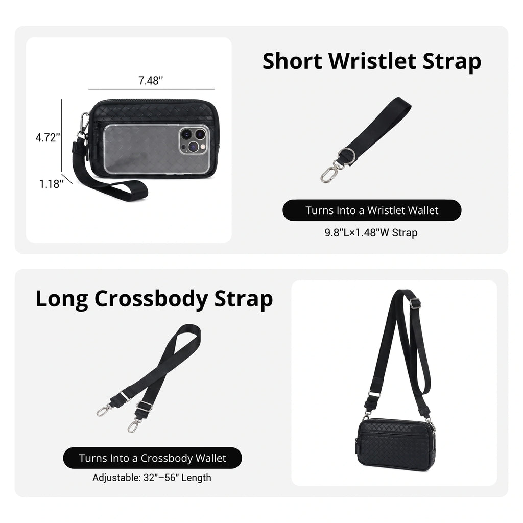 Statshy ¨C Woven Leather Crossbody Wallet