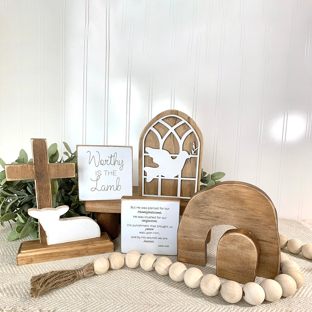 Easter Scene Wooden Decoration
