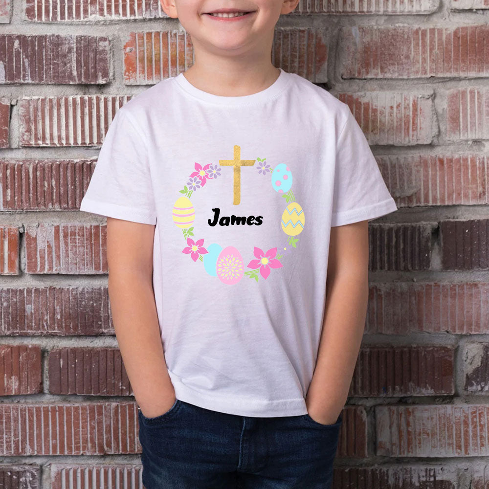 Easter Wreath Christian Kid T-Shirt