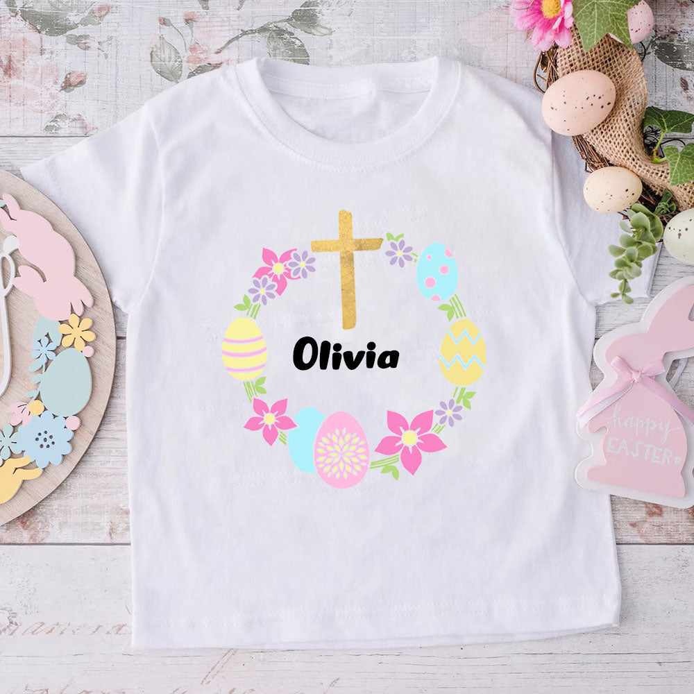 Easter Wreath Christian Kid T-Shirt