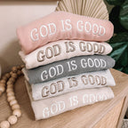 Embroidered GOD IS GOOD Christian Fleece Sweatshirt