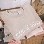 Embroidered GOD IS GOOD Christian Fleece Sweatshirt