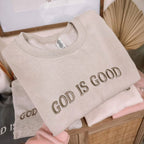 Embroidered GOD IS GOOD Christian Fleece Sweatshirt