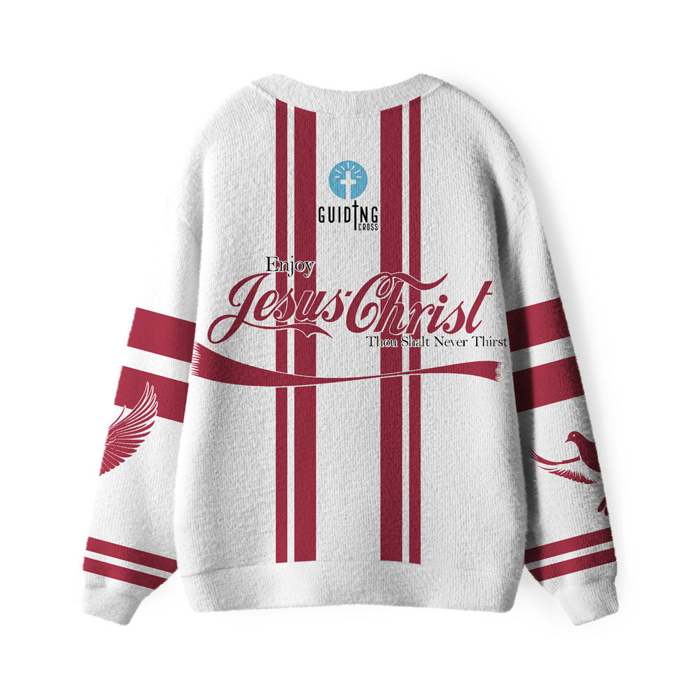 Enjoy Jesus Christ Thou Shalt Never Thirst Christian Lightweight Cardigan