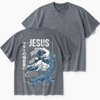 Even The Winds And The Waves Obey Him Christian Washed V-Neck T-Shirt
