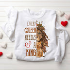 Every King Needs A Queen Every Queen Needs A King Christian Lion Couple Sweatshirt