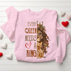 Every King Needs A Queen Every Queen Needs A King Christian Lion Couple Sweatshirt
