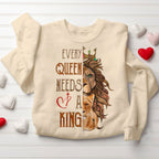 Every King Needs A Queen Every Queen Needs A King Christian Lion Couple Sweatshirt