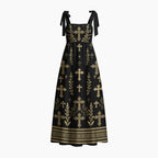 Faith Cross Chrisitan Black Tie Shoulder Maxi Dress