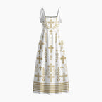 Faith Cross Chrisitan White Tie Shoulder Maxi Dress