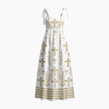 Faith Cross Chrisitan White Tie Shoulder Maxi Dress