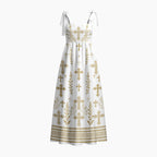 Faith Cross Chrisitan White Tie Shoulder Maxi Dress