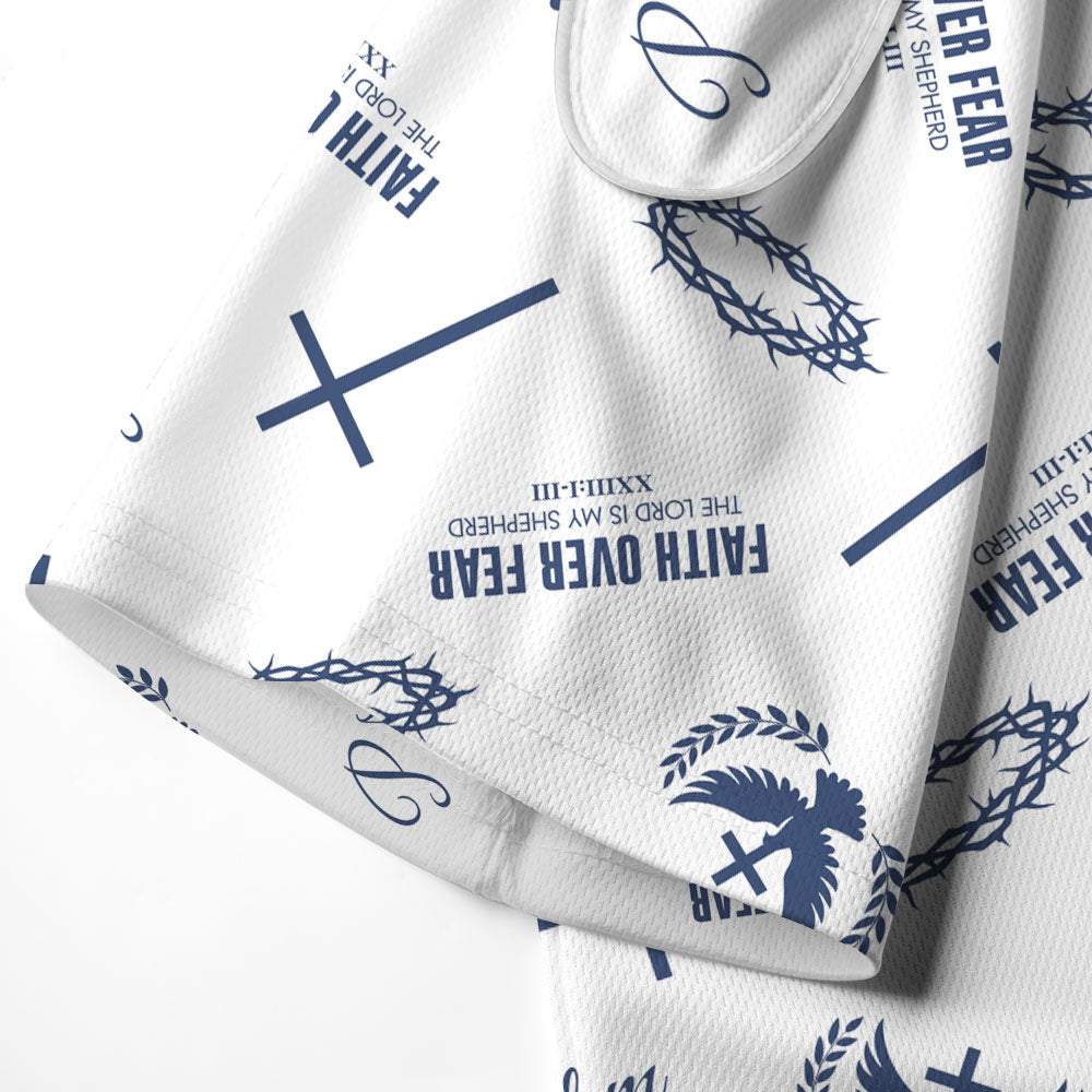 Faith Over Fear Christian Buttoned Polo Jersey