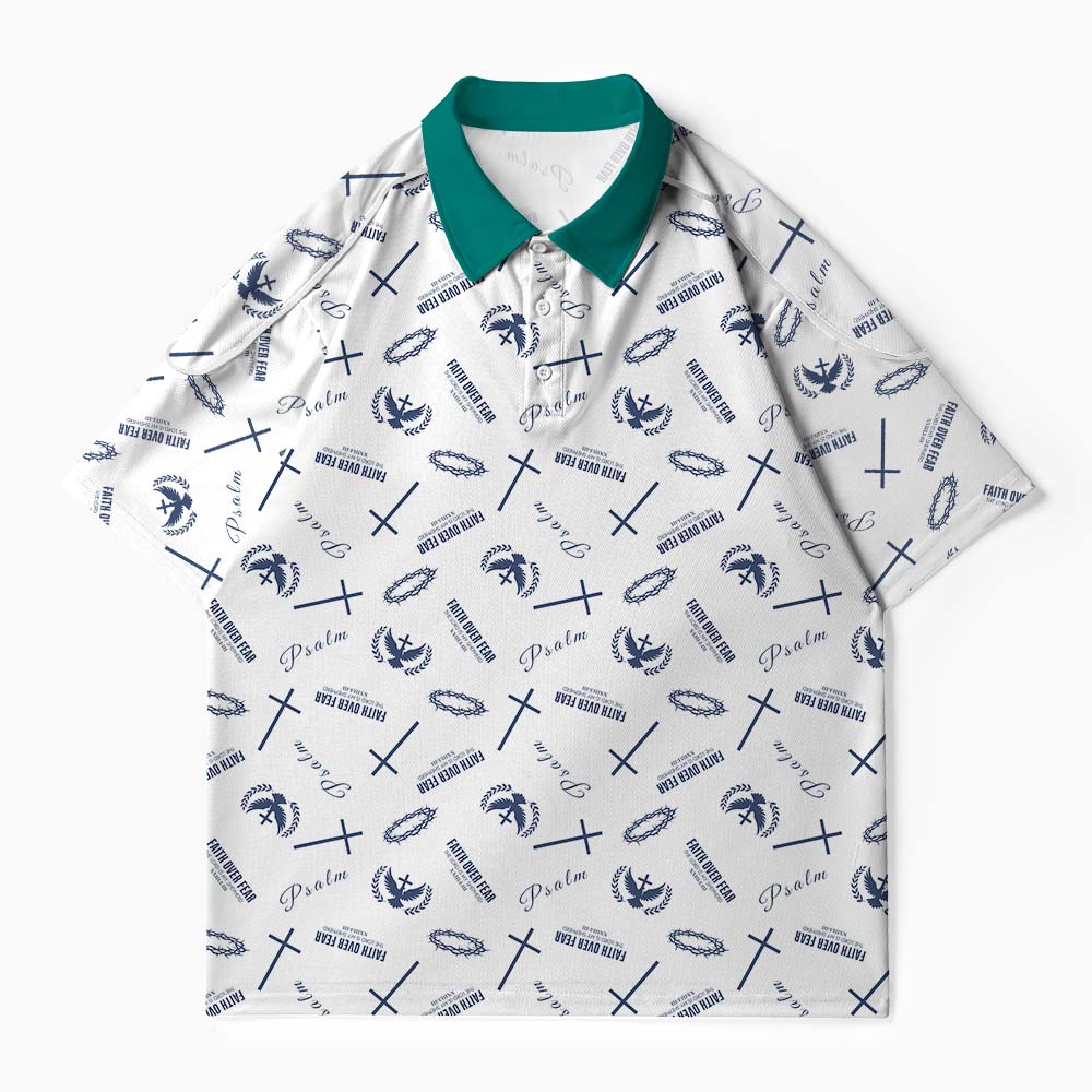 Faith Over Fear Christian Buttoned Polo Jersey