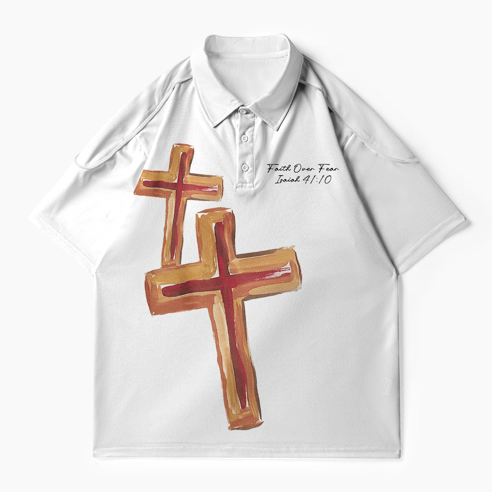 Faith Over Fear Christian Buttoned Polo Jersey