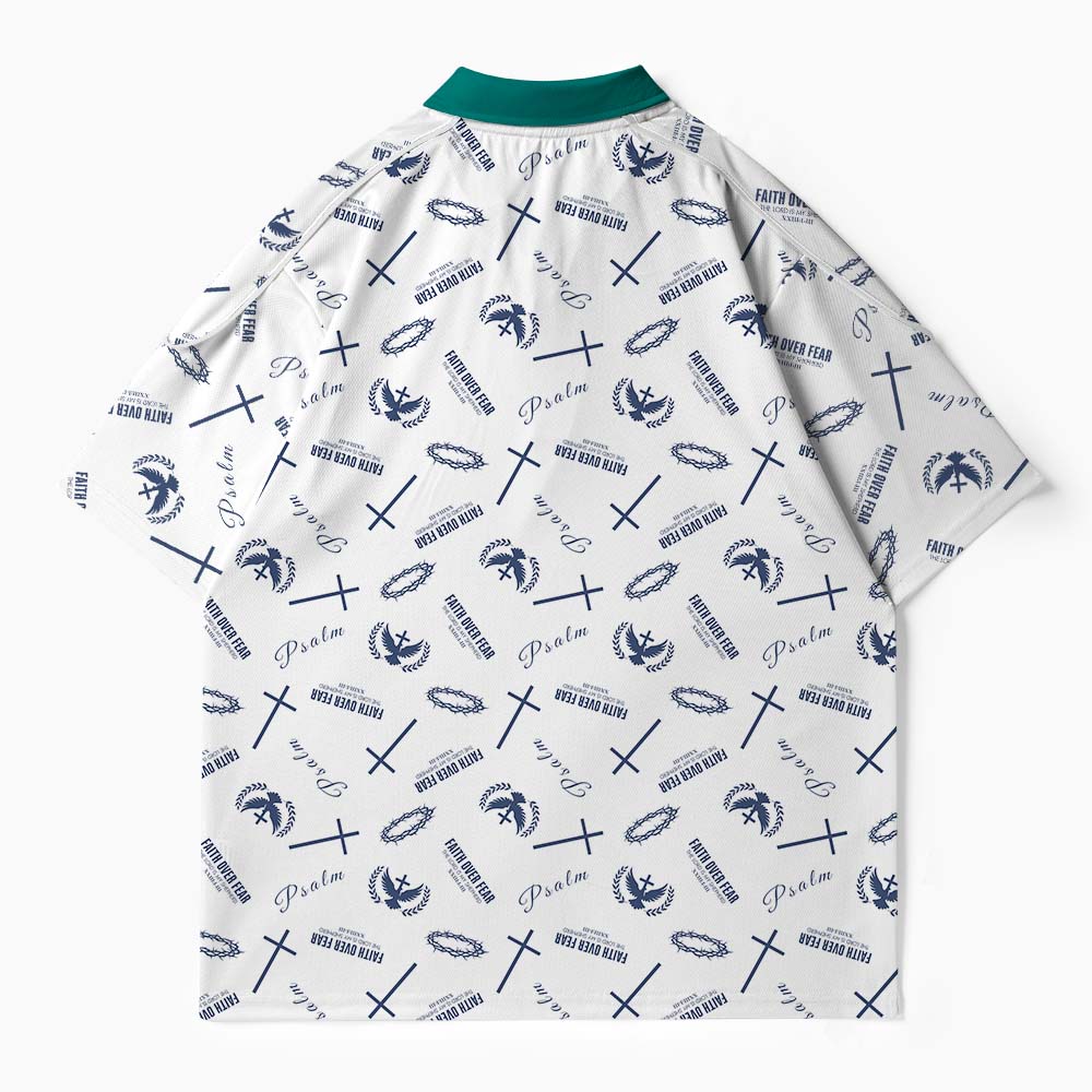 Faith Over Fear Christian Buttoned Polo Jersey